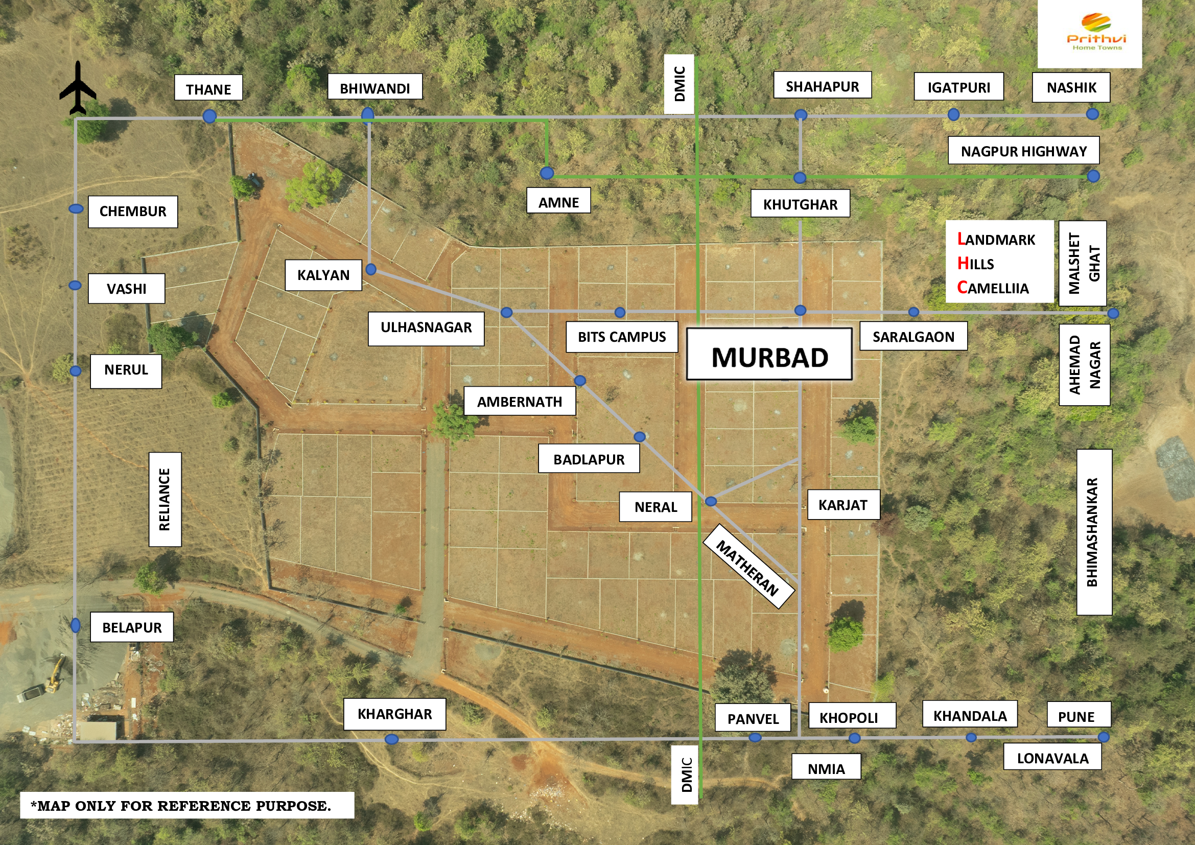 Connectivity map showing Murbad's strategic position